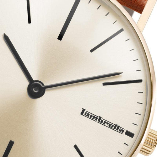 Cesare 42 cuir or crème cognac - Lambretta Watches - Lambrettawatches