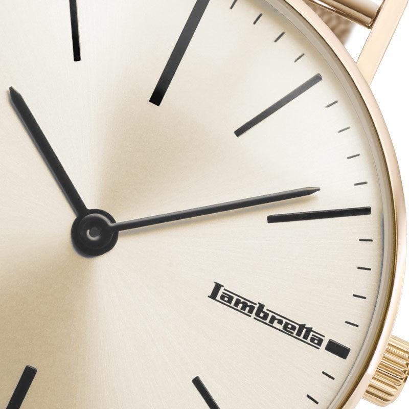 Cesare 42 Mesh Gold Cream Gold - Lambretta Watches - Lambrettawatches