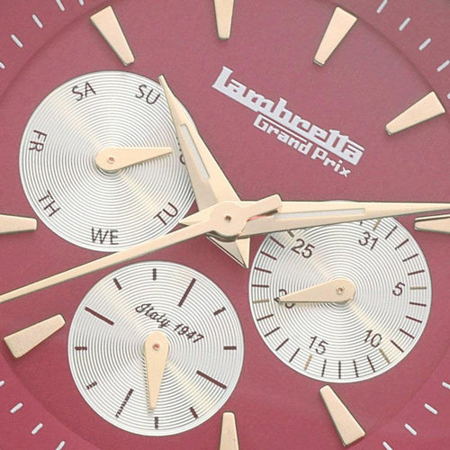 Imola 36 Cuir Or Rouge Bourgogne - Lambretta Watches - Lambrettawatches