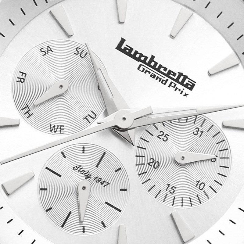 Imola 36 en cuir argenté naturel - Lambretta Watches - Lambrettawatches