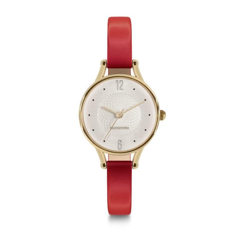 Piccolo 26 en cuir or blanc rouge - Lambretta Watches - Lambrettawatches