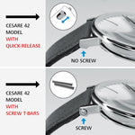 Bracelet cuir Cesare Cognac Gold (22mm) - QR - Lambretta Watches - Lambrettawatches