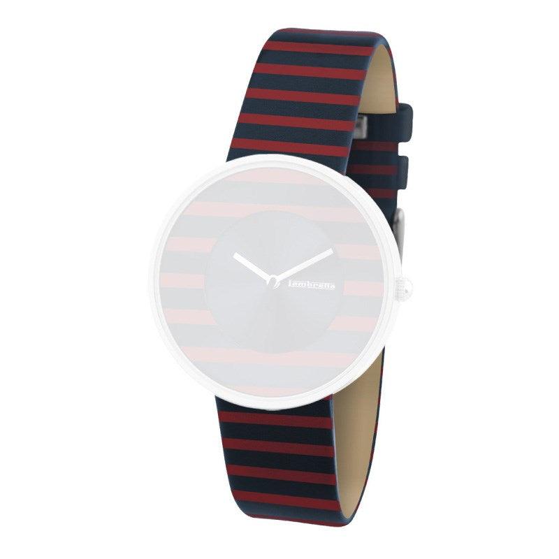 Bracelet cuir Cielo Stripes Red (18mm) - Lambretta Watches - Lambrettawatches