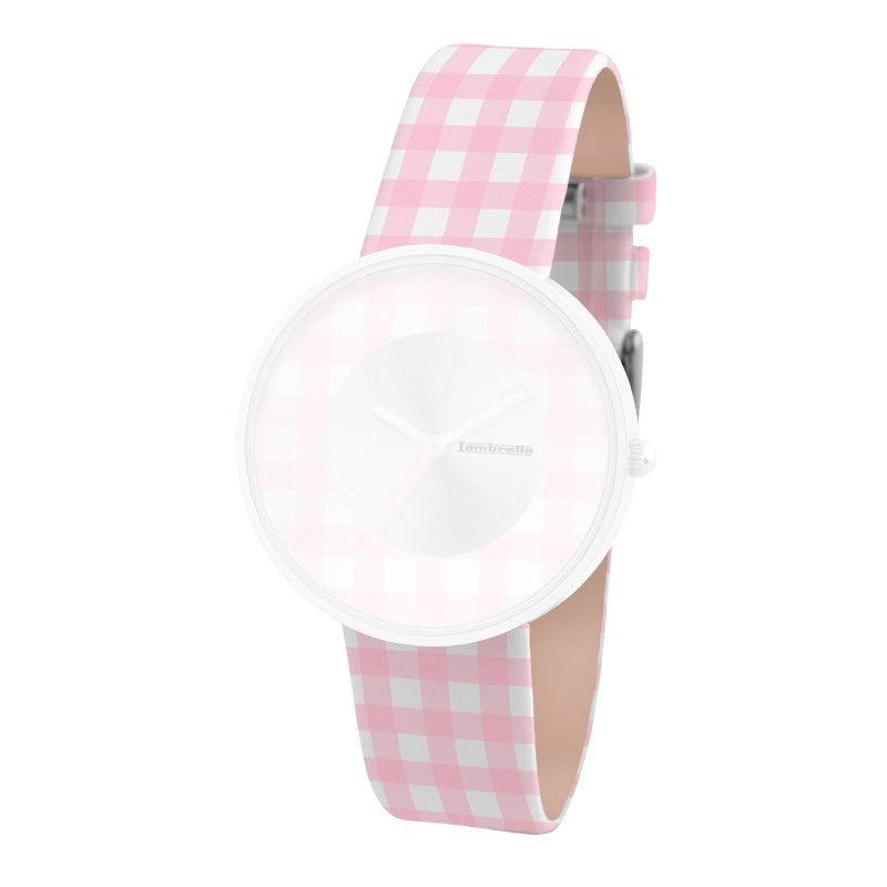 Bracelet cuir Cielo Vichy Pink (18mm) - Lambretta Watches - Lambrettawatches