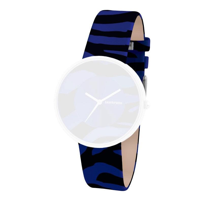 Bracelet cuir Cielo Zebra Blue (18mm) - Lambretta Watches - Lambrettawatches