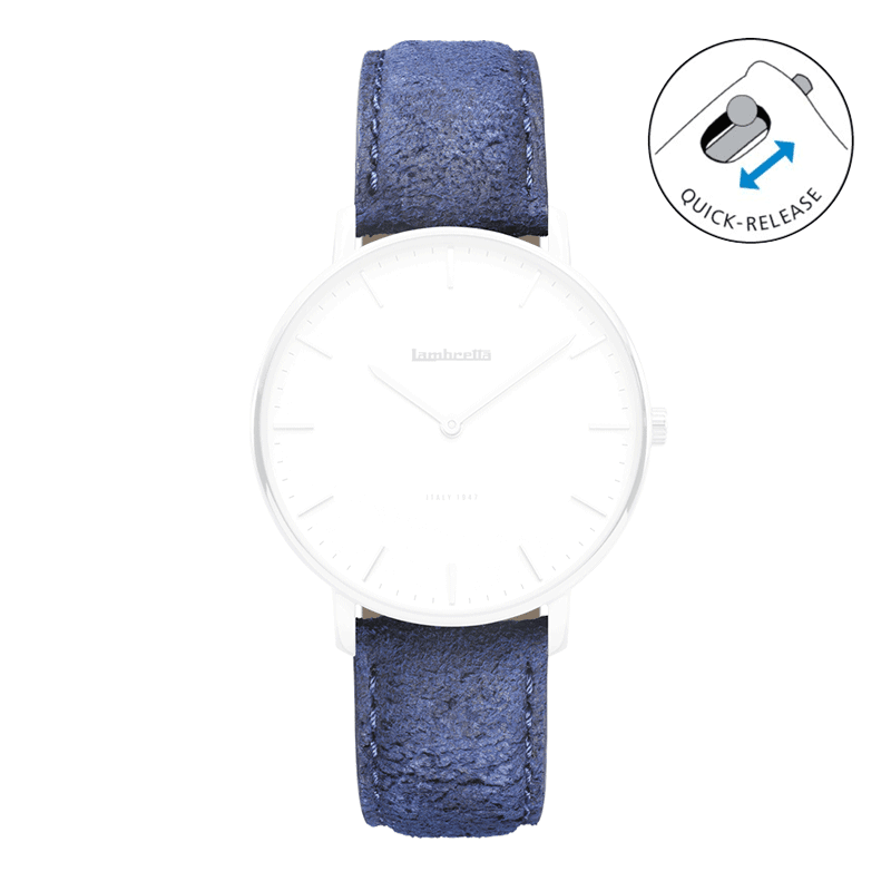 Bracelet en cuir vieilli Classico Blue (20mm) - Lambretta Watches - Lambrettawatches